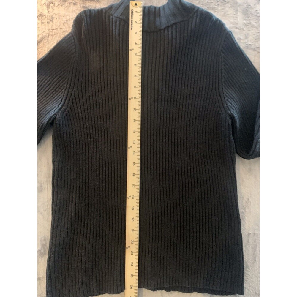 Liz & Co Woman 1X Black 1/4 Zip Pullover Ne Neck Sweater Large Heritage - Picture 8 of 12